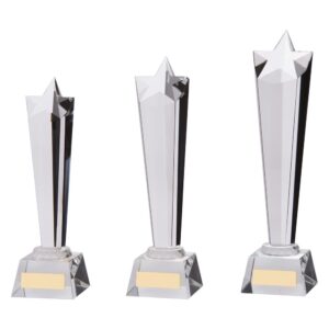 BEAUTIFUL TOWERING STAR OPTICAL CRYSTAL AWARD CR17119