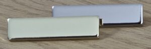 35mm Flat Fronted Gold & Silver Medal Name Bar ENGRAVED or BLANK